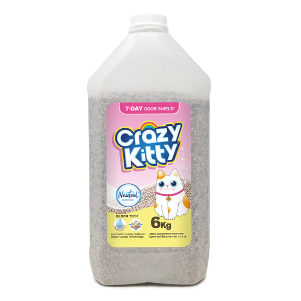 CRAZY KITTY® ARENA SIN AROMA PARA GATO - 6 KILOS